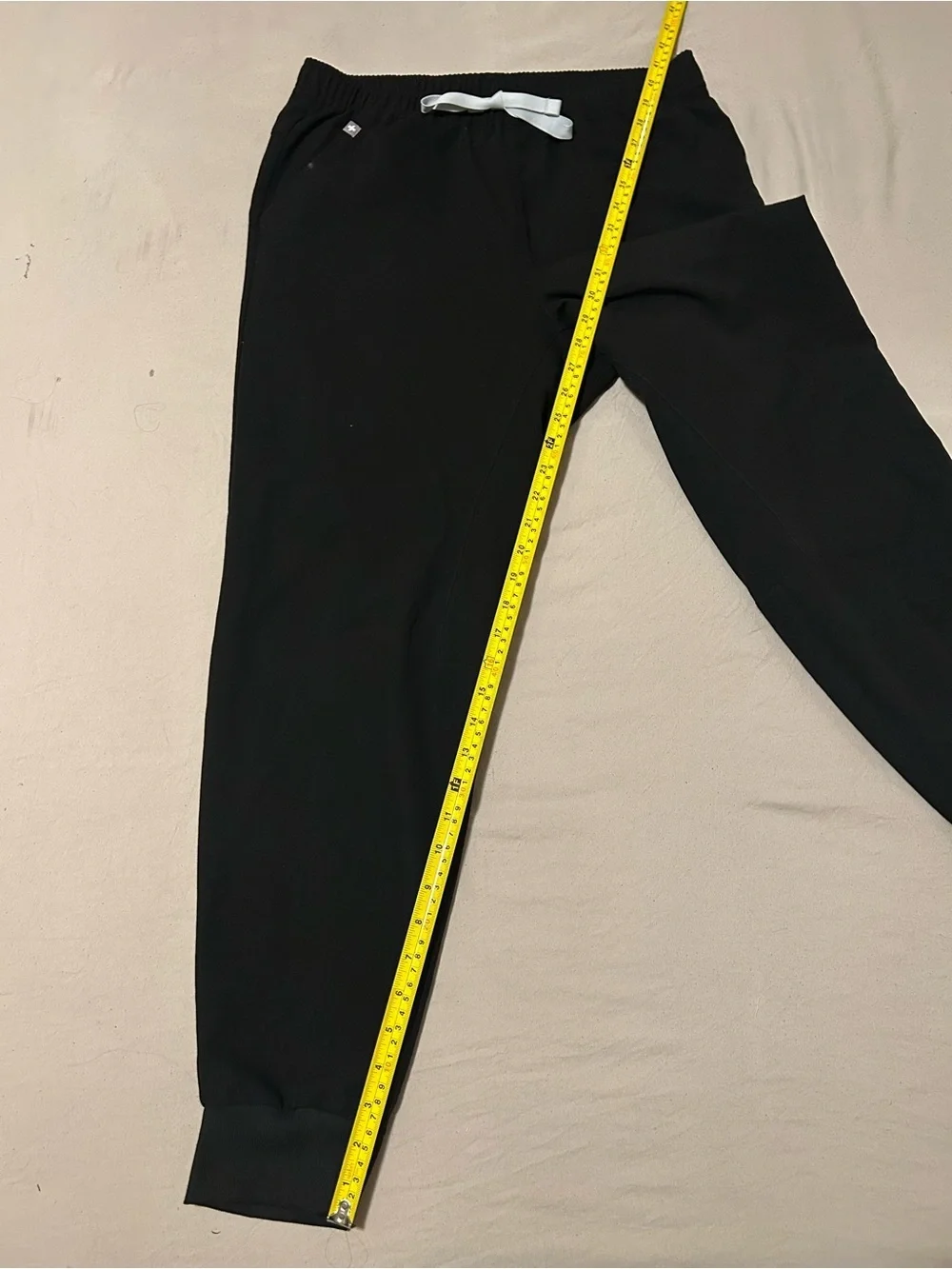 Figs Men's Black technical collection Pants with White Drawstring. Unisex,